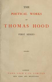 Cover of: The poetical works of Thomas Hood: 1st series