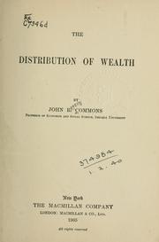 Cover of: The distribution of wealth by John Rogers Commons