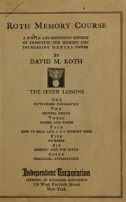Cover of: Roth memory course by David M. Roth