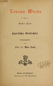 Cover of: Werke by Nikolaus Lenau