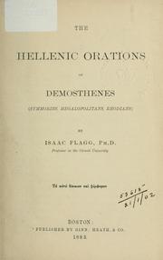 Cover of: The Hellenic orations: (Symmories, Megalopolitans, Rhodians)