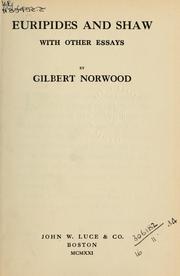 Cover of: Euripides and Shaw with other essays by Norwood, Gilbert
