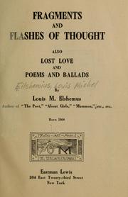 Cover of: Fragments and flashes of thought