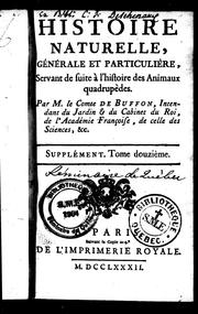 Cover of: Histoire naturelle, générale et particulière by Georges-Louis Leclerc, comte de Buffon