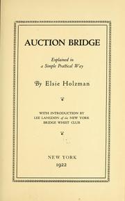 Cover of: Auction bridge by Elsie Holzman
