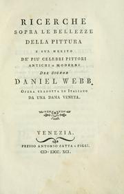 Cover of: Ricerche sopra le bellezze della pittura: e sul merito de' più celebri pittori antichi e moderni