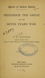 Cover of: Frederick the Great and the seven years' war