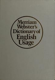 Cover of: Merriam-Webster's dictionary of English usage.