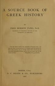 Cover of: A source book of Greek history
