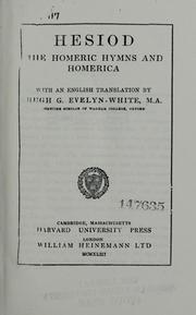 Cover of: Hesiod, the Homeric hymns, and Homerica by Hesiod