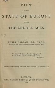 Cover of: View of the state of Europe during the Middle Ages