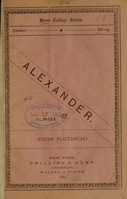 Cover of: Alexander by Plutarch