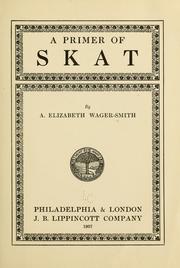 Cover of: A primer of skat by A. Elizabeth Wager- Smith