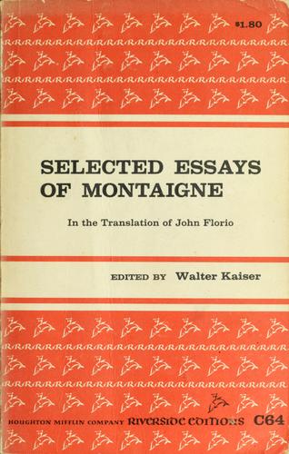Selected essays of Montaigne by Michel de Montaigne