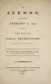 Cover of: A sermon, delivered February 19, 1795