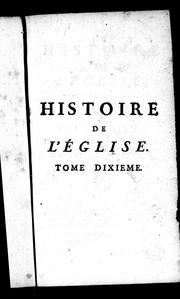 Cover of: Histoire de l'église: dédié au roi