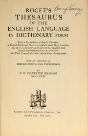 Cover of: Roget's Thesaurus of the English language in dictionary form by C. O. Sylvester Mawson