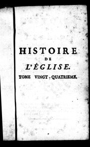 Cover of: Histoire de l'église: dédié au roi