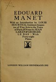 Cover of: Édouard Manet
