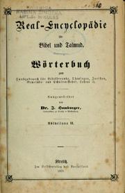 Cover of: Real-Encyclopädie für Bibel und Talmud by Jacob Hamburger