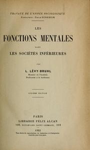 Cover of: Les fonctions mentales dans les sociétés inférieures