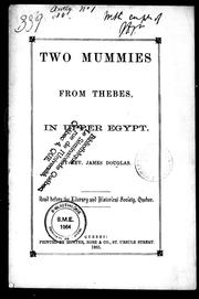 Cover of: Two mummies from Thebes in Upper Egypt