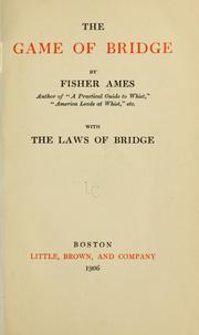 Cover of: The game of bridge
