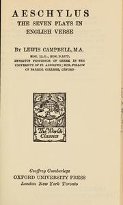 Cover of: The seven plays in English verse