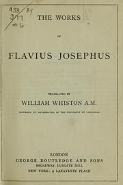 Cover of: The works of Flavius Josephus: in three volumes ; with illustrations