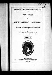 Cover of: New species of North American Coleoptera by John Lawrence LeConte
