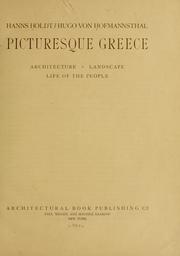 Cover of: ...Picturesque Greece: architecture, landscape, life of the people