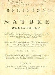 Cover of: The religion of nature delineated ...