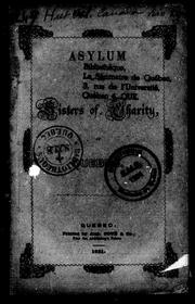 Cover of: Asylum of the Sisters of Charity at Quebec by L. Proulx