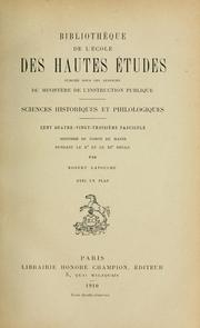 Cover of: Histoire du comté du Maine pendant le Xe et le XIe siècle by Robert Latouche