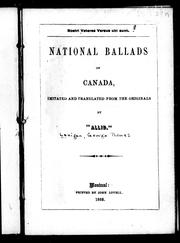 National ballads of Canada