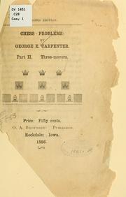 Cover of: Chess problems by George E. Carpenter