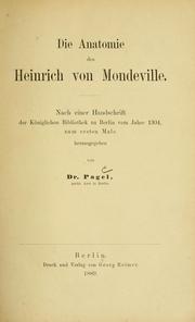 Cover of: Die Anatomie des Heinrich von Mondeville