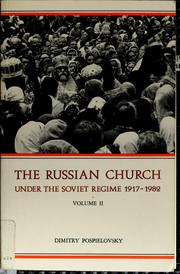 Cover of: The Russian church under the Soviet regime, 1917-1982