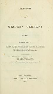 Cover of: Belgium and western Germany in 1833