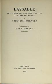 Cover of: Lassalle by Arnold Schirokauer