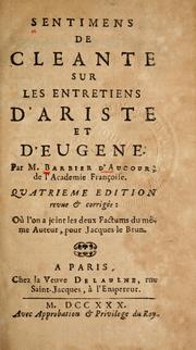 Cover of: Sentimens de Cl©♭ante sur les Entretiens d'Ariste et d'Eug©·ne