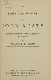 Cover of: The poetical works of John Keats. by John Keats
