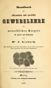 Cover of: Handbuch der allgemeinen und speciellen Gewebelehre des menschlichen Körpers für Aerzte und Studirende