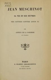 Cover of: Jean Meschinot by Arthur Le Moyne de La Borderie