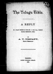The Teluga Bible by A. V. Timpany
