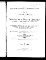 Cover of: No. 1, list of lights of North and South America (east and west coasts) by United States. Hydrographic Office
