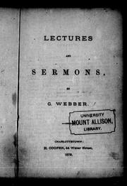 Cover of: Lectures and sermons