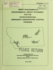 Cover of: The State of Montana emergency grasshopper control program draft environmental impact statement