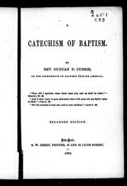 Cover of: A catechism of baptism