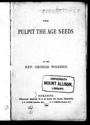 Cover of: The pulpit the age needs